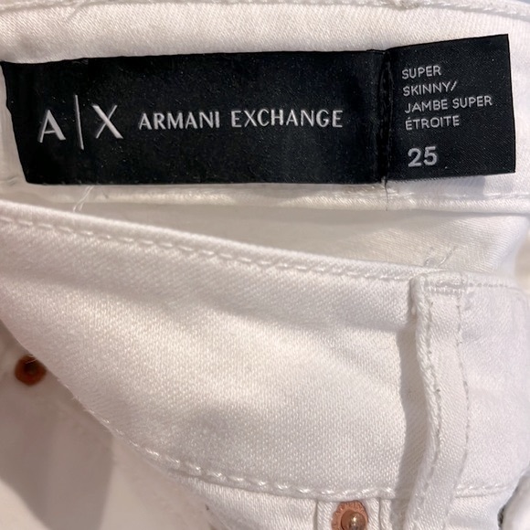 Armani Exchange White Distressed Skinny Jeans Size 25 - Picture 15 of 16
